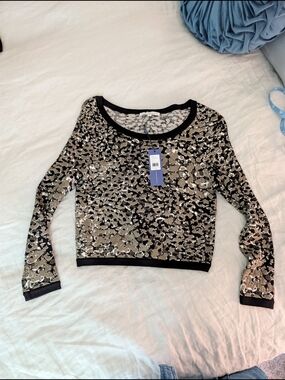 Rebecca Minkoff NWT Gwen Cropped Knit Sweater Green Multi S
